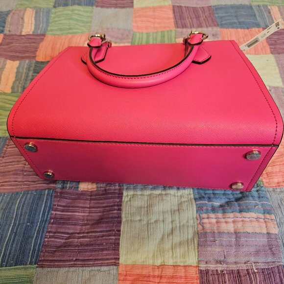 Michael Kors Marilyn Leather Satchel, Cerise, NWT - Picture 3 of 7